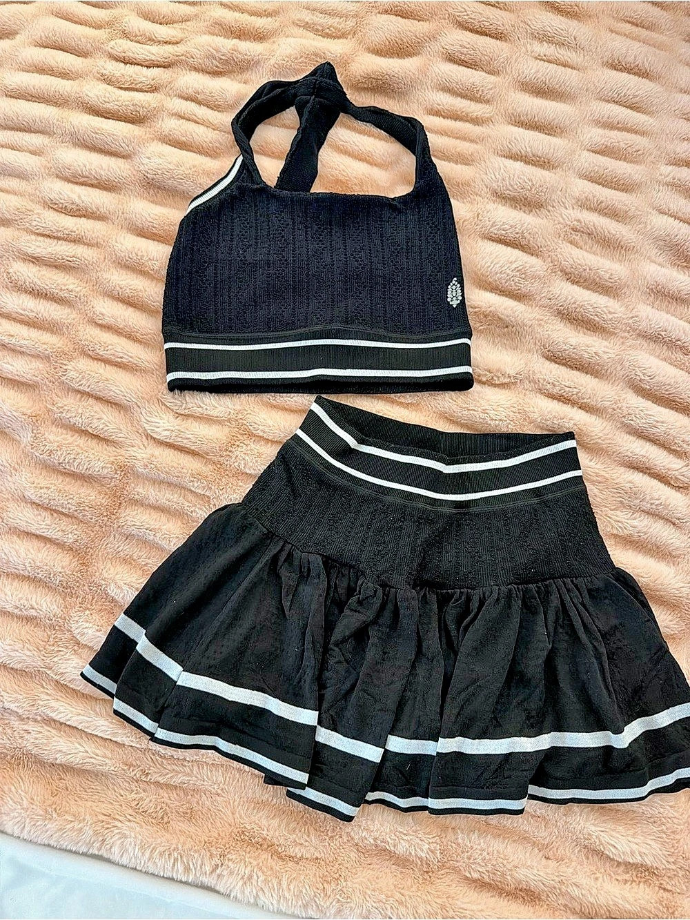Free People Movement Black & White Matching Set